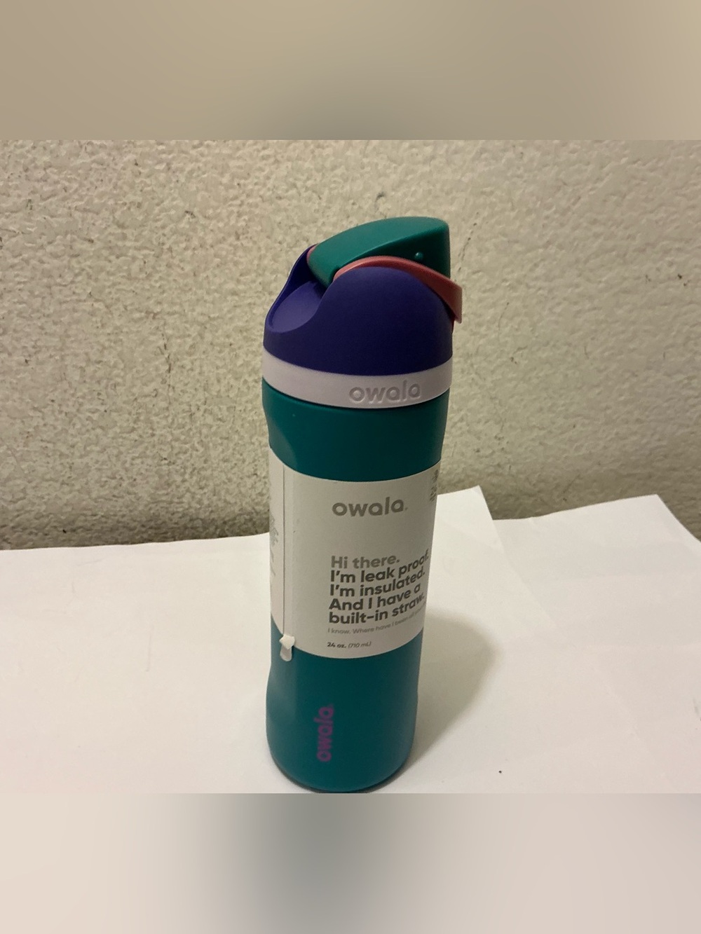 Owala FreeSip Stainless Steel Water Bottle Color: 80s Ski Slope